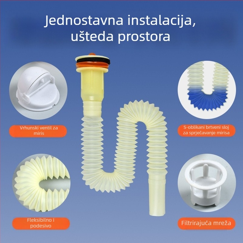 Set odvodnje za mop – ABS plastika, S-oblik, moderan stil jednostavnosti
