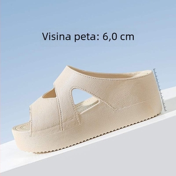 Ženske ljetne kućne papuče — korejskog stila, PVC gornji dio i potplat, debela platforma, protuklizna podstava, lagane i povećavaju visinu