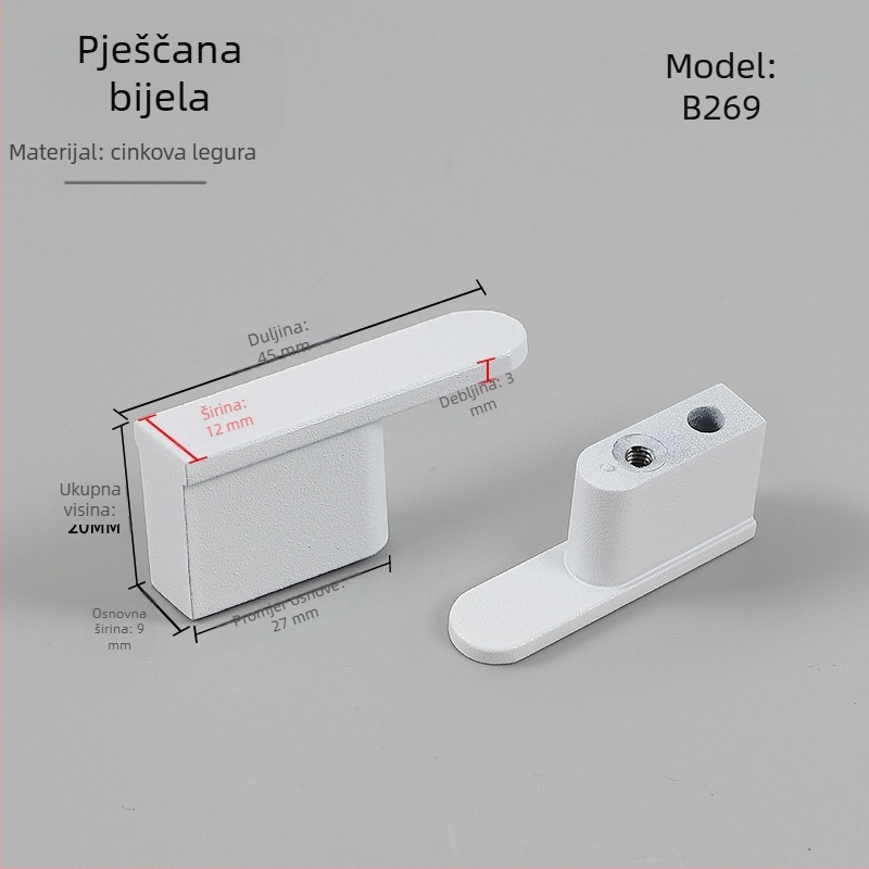 K.N.N 1891 Ručka s jednim otvorom za ormariće, garderobe i ladice — cinkova legura, moderni minimalistički stil, premaz sprejom kože