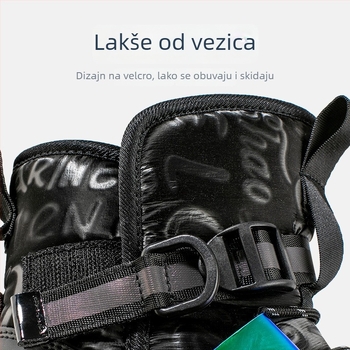 Dječje zimske čizme s fleec podstavom, Velcro kopčom, visoke do gležnja, potplat od gume i EVA, za djecu 7–12 godina