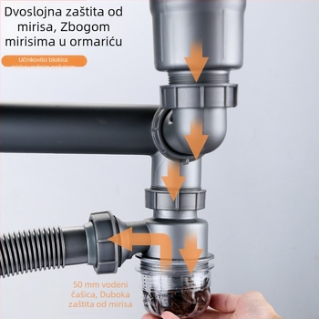 Set odvodnje za kuhinjski sudoper | Materijal: ABS, Model: Kitchen sink drain suit, Stil: Moderno jednostavno, Brand: Han Horse