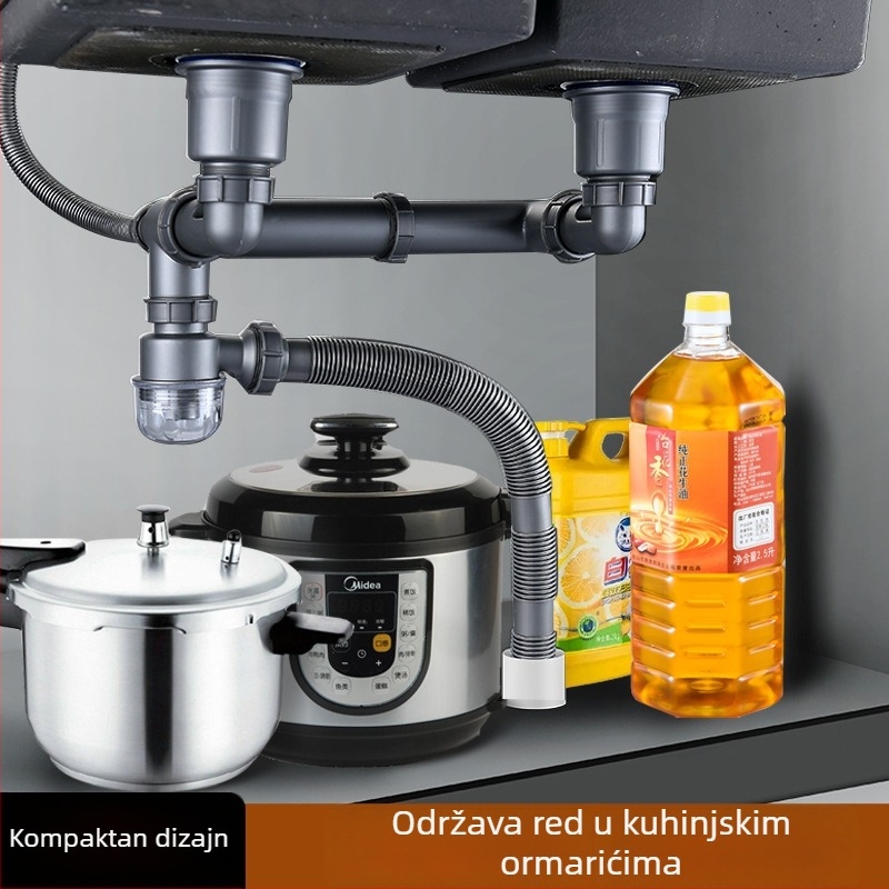 Set odvodnje za kuhinjski sudoper | Materijal: ABS, Model: Kitchen sink drain suit, Stil: Moderno jednostavno, Brand: Han Horse