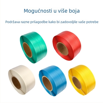 PP traka za pakiranje strojeva, širina 12 mm, debljina 12 mm, nosivost naprezanja 100 kg, promjer valjka Ø40 mm, unutarnji promjer Ø20 mm
