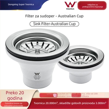Australian Cup odvod sudopera – nehrđajući čelik 304, odvod s jednim glavom, vučni tip, WATERMARK certifikat, mogućnost prilagodbe