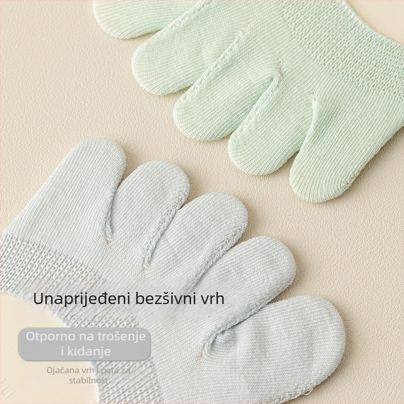 Čarape s pet prstiju za žene, ljetne tanke od češanog pamuka, silikon protiv klizanja, nevidljive gležnjače