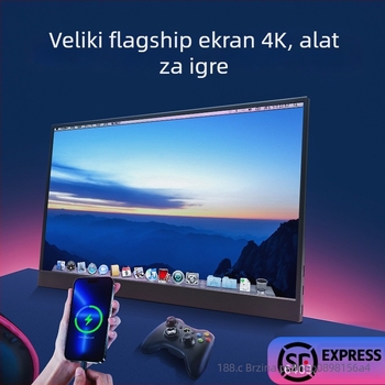Prenosivi IPS monitor s 1080p rezolucijom, omjerom stranica 16:9, USB/HDMI sučelje, 15W napajanje
