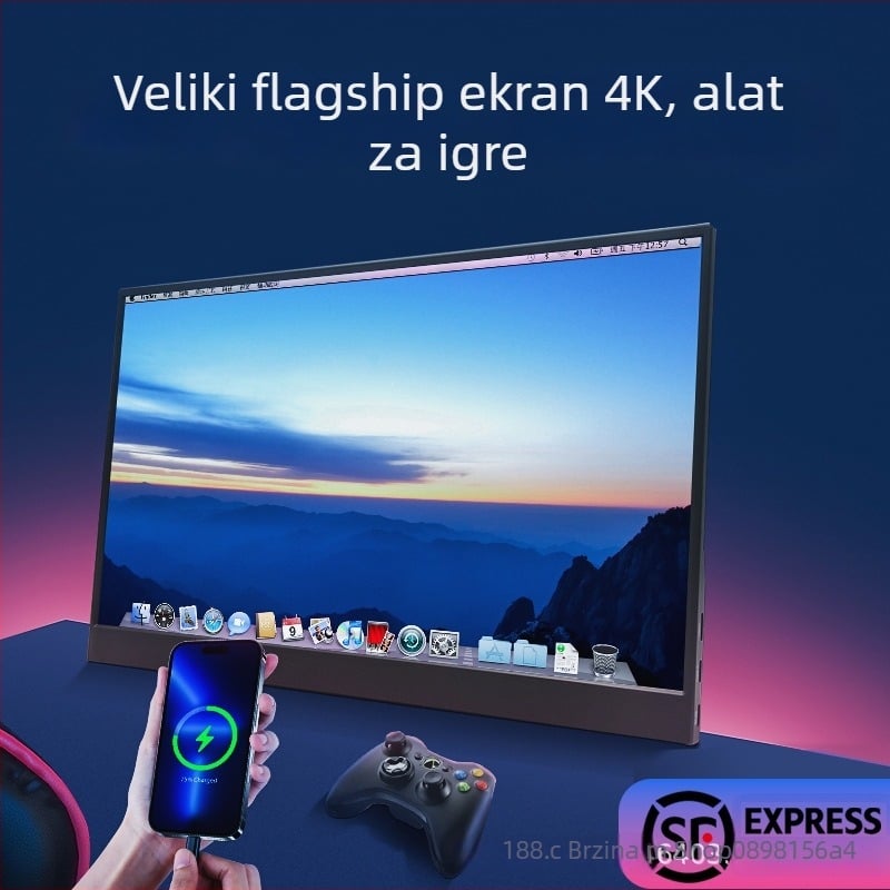 Prenosivi IPS monitor s 1080p rezolucijom, omjerom stranica 16:9, USB/HDMI sučelje, 15W napajanje
