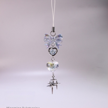 Lanac za telefon i privjesak za torbu — ručno izrađene perle, originalni dizajn; obrasci: Love Heart, Water Drop, Bell; materijal: perle; marka: Woo Woo handicrafts