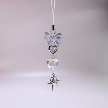 Lanac za telefon i privjesak za torbu — ručno izrađene perle, originalni dizajn; obrasci: Love Heart, Water Drop, Bell; materijal: perle; marka: Woo Woo handicrafts