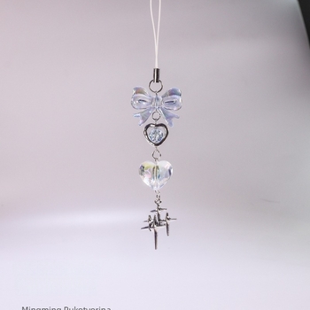 Lanac za telefon i privjesak za torbu — ručno izrađene perle, originalni dizajn; obrasci: Love Heart, Water Drop, Bell; materijal: perle; marka: Woo Woo handicrafts