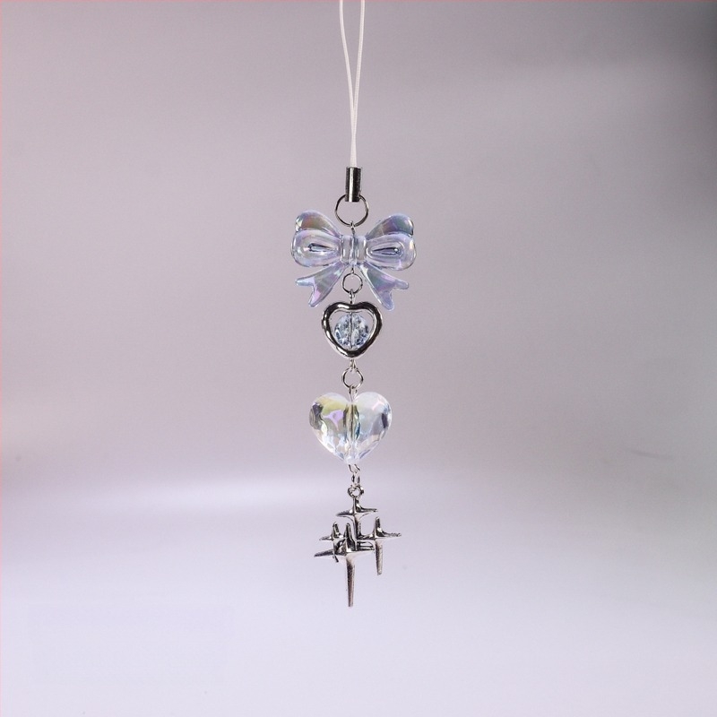 Lanac za telefon i privjesak za torbu — ručno izrađene perle, originalni dizajn; obrasci: Love Heart, Water Drop, Bell; materijal: perle; marka: Woo Woo handicrafts