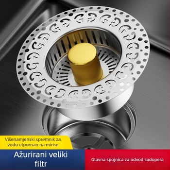 Desley kuhinjska odvoda s filtrom, nehrđajući čelik, moderni stil