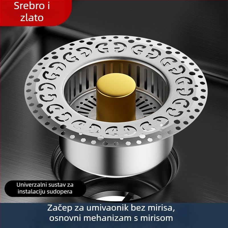 Desley kuhinjska odvoda s filtrom, nehrđajući čelik, moderni stil