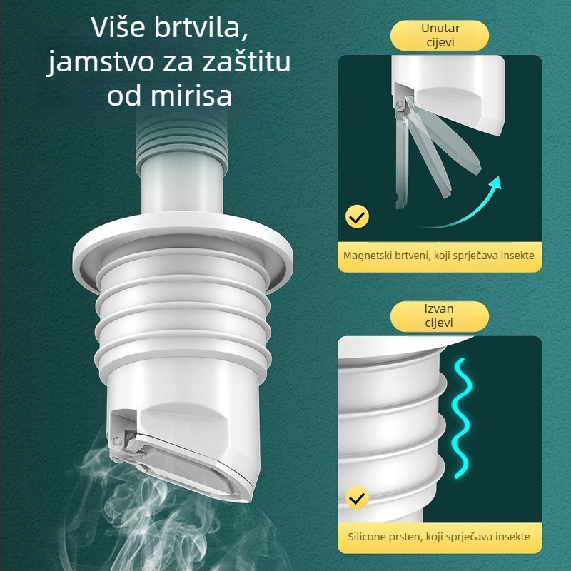 Univerzalni brtveni prsten za cijevi – protiv mirisa, za sudoper i odvod, protiv preljeva, ABS, vučni tip