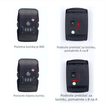 ABS materijala prtljaga, TSA zaključavanje s lozinkom, sigurna kopča 5.0, otporno na habanje, marka Yifeng