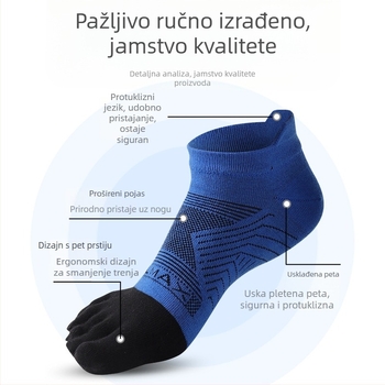 Muške Coolmax čarape s pet prstiju za planinarenje i maraton, kratke za trčanje na otvorenom