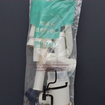 BSJ Set odvoda za dvostruku kuhinjsku umivaonik 7401, PP materijal, anti miris, tih odvod