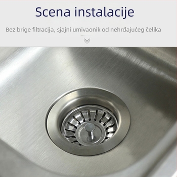 Košnica filter odvodnje sudopera, Qingduo, nehrđajući čelik 304 + bakar, debeli dizajn, model R1061