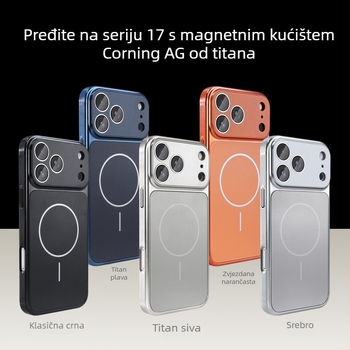 Kućište za iPhone 17 Pro/Pro Max s mat završnom obradom, otporno na udarce, magnetsko zatvaranje i zaštita od otisaka prstiju — Kompatibilno s iPhone 15–17 serijom