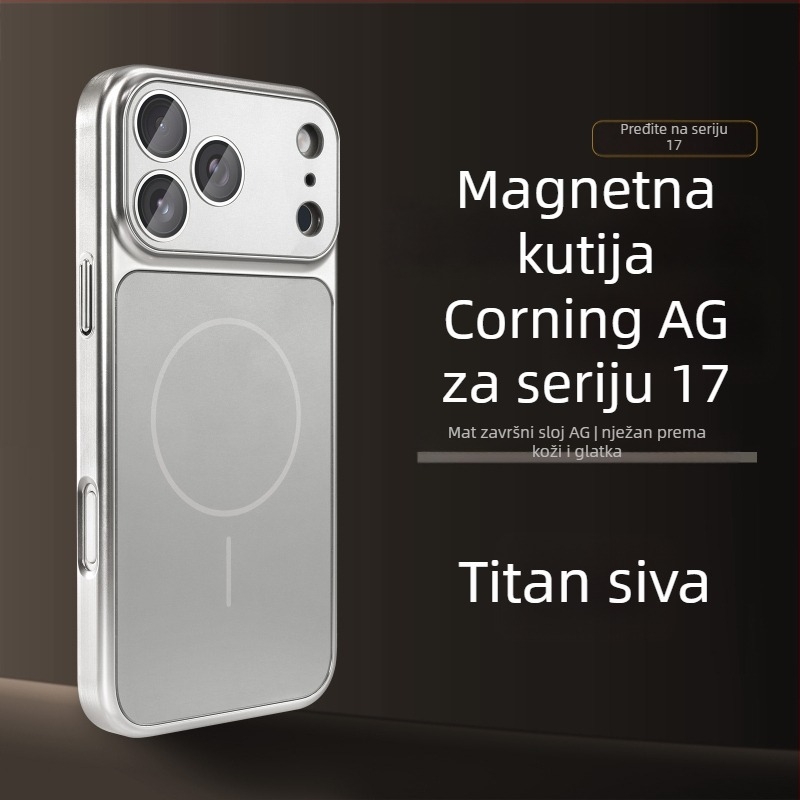 Kućište za iPhone 17 Pro/Pro Max s mat završnom obradom, otporno na udarce, magnetsko zatvaranje i zaštita od otisaka prstiju — Kompatibilno s iPhone 15–17 serijom