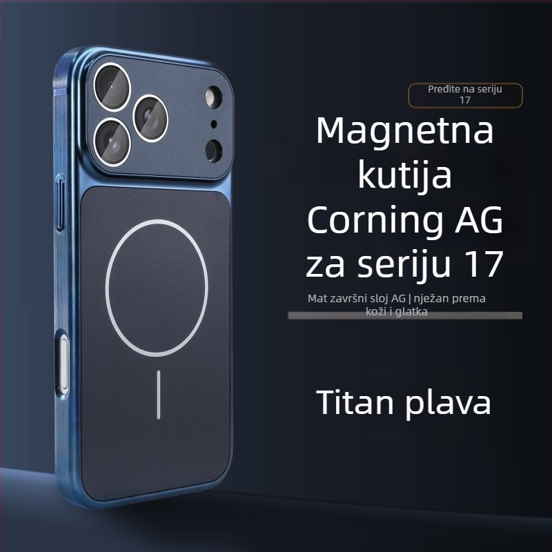 Kućište za iPhone 17 Pro/Pro Max s mat završnom obradom, otporno na udarce, magnetsko zatvaranje i zaštita od otisaka prstiju — Kompatibilno s iPhone 15–17 serijom