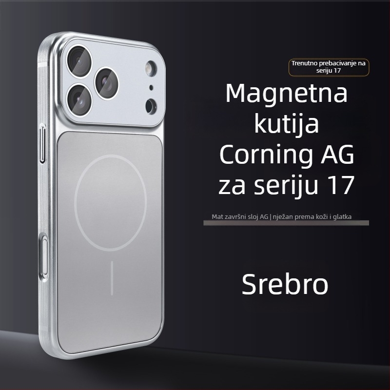 Kućište za iPhone 17 Pro/Pro Max s mat završnom obradom, otporno na udarce, magnetsko zatvaranje i zaštita od otisaka prstiju — Kompatibilno s iPhone 15–17 serijom