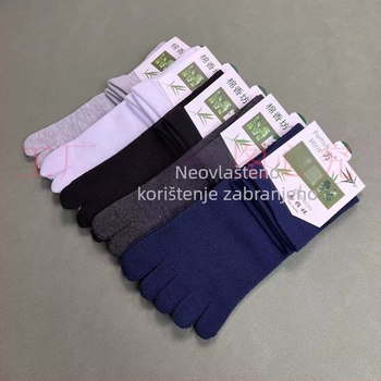 Čarape s pet prstiju, unisex, srednje visine, apsorbiraju znoj i prozračne, poliester-pamuk mješavina 70–80% poliester