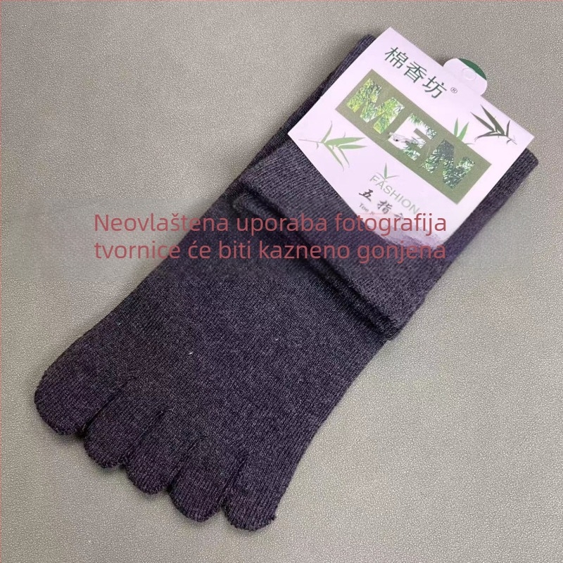 Čarape s pet prstiju, unisex, srednje visine, apsorbiraju znoj i prozračne, poliester-pamuk mješavina 70–80% poliester