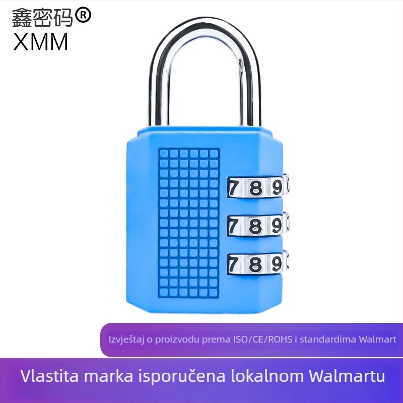 3-cifreni kombinacijski lokot, cinkova legura, model 8022, debljina šarke 3 mm, razmak šarke 5 mm, pogodan za prtljagu, poklone, rukotvorine, uredski pribor, vanjsku upotrebu