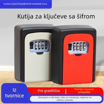 Kutija za ključeve sa šifrom za rekonstrukcije – vanjska kutija za ključeve s pozorom kroz otvor i šifrom, bez bušenja, privremeno skladištenje za gradilišta i kuće za odmor