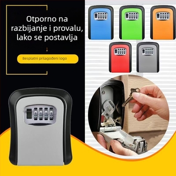Kutija za ključeve sa šifrom za rekonstrukcije – vanjska kutija za ključeve s pozorom kroz otvor i šifrom, bez bušenja, privremeno skladištenje za gradilišta i kuće za odmor
