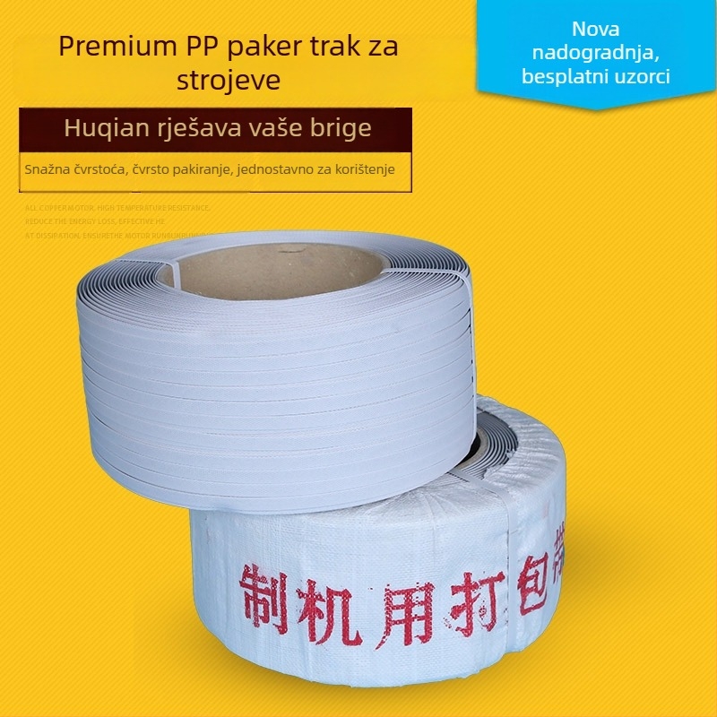 PP traka za pakiranje za strojeve, debljina 0.8 mm, snažna napetost, valjak Ø320 mm / Ø100 mm