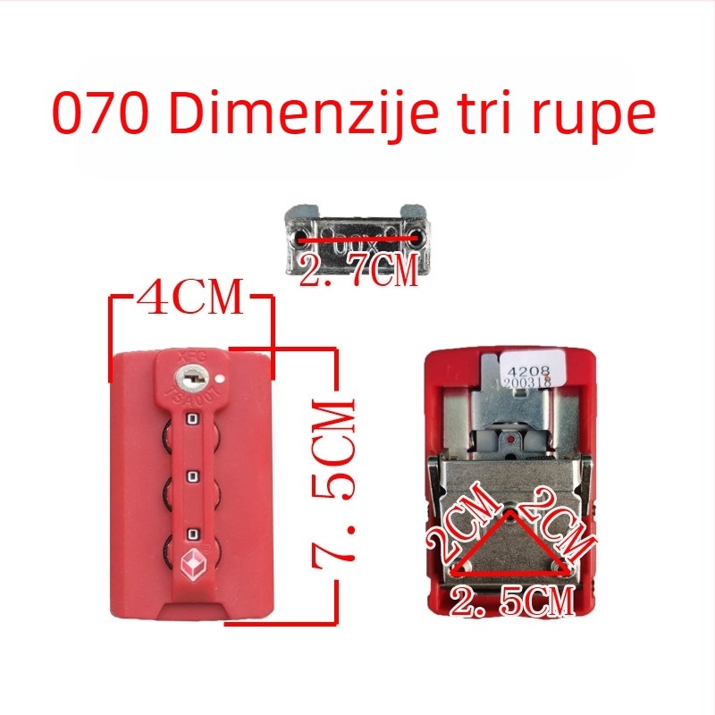 Kopča za kofer s zaključavanjem na šifru – ABS materijal, protiv krađe, zamjenski dio