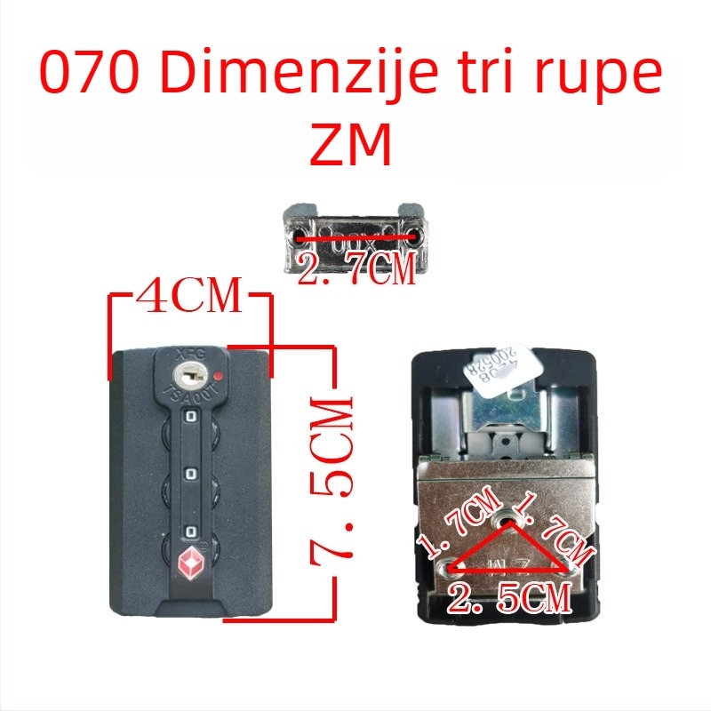 Kopča za kofer s zaključavanjem na šifru – ABS materijal, protiv krađe, zamjenski dio