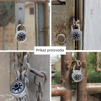 Mehanička kodna brava za ormariće, cinkovo legura, model 800160, razmak šipki 25