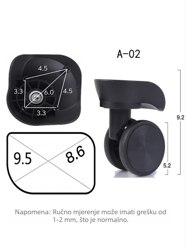 Univerzalno kolo za kofer, plastično, otporno na habanje, geometrijski uzorak, ljeto 2024