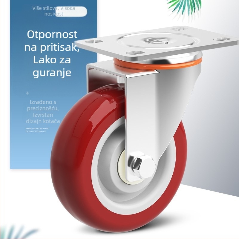 Univerzalna poliuretanska teška okretna kolica za kolica i prikolice – tiho djelovanje