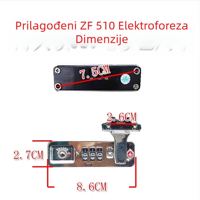 TSA007 dijelovi brave za prtljagu — brava s lozinkom, ABS materijal, protiv krađe
