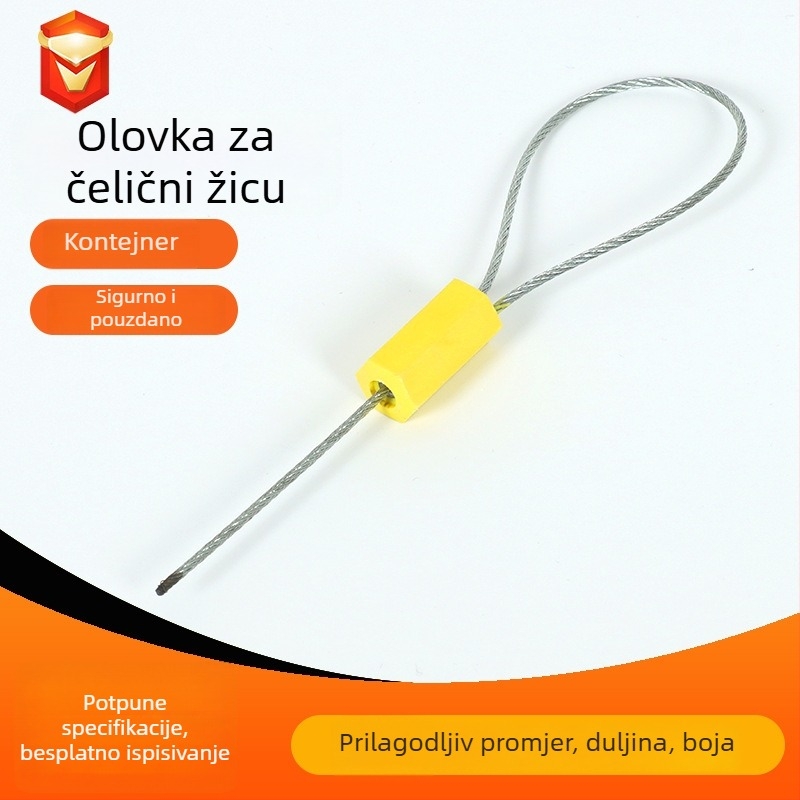 Jednokratna carinska sigurnosna brava za kontejnere sa željeznom žicom, galvanizirano željezo + ABS kućište, besplatno ispisivanje, za logistiku