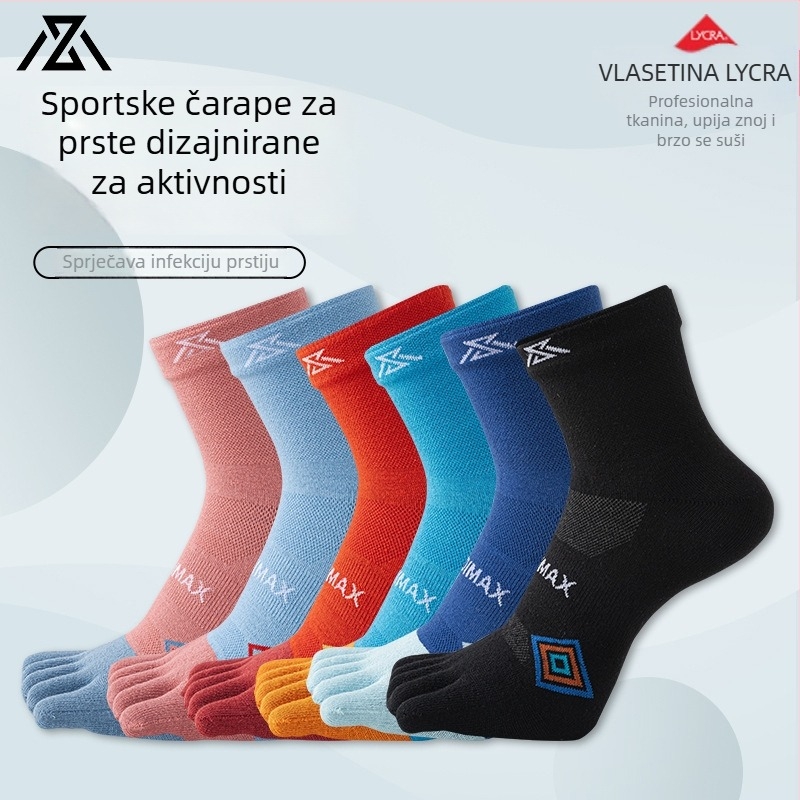 Petoprstaste sportske čarape za unisex – najlon, brzo sušenje, 200N