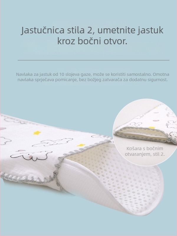 Oblačni jastuk za novorođenčad — Bibione/Bibiwan — 100% pamuk — crtani stil — uzrast 0–1 godina