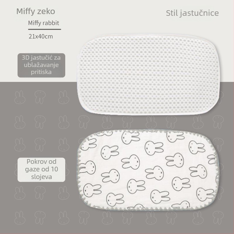 Oblačni jastuk za novorođenčad — Bibione/Bibiwan — 100% pamuk — crtani stil — uzrast 0–1 godina