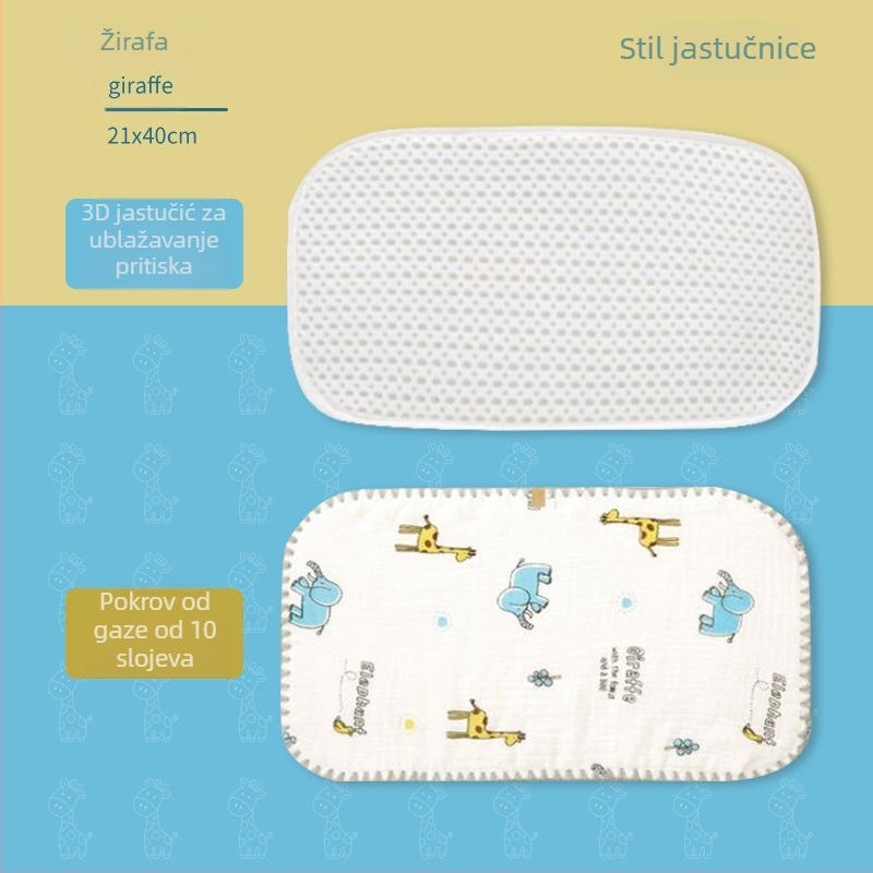 Oblačni jastuk za novorođenčad — Bibione/Bibiwan — 100% pamuk — crtani stil — uzrast 0–1 godina