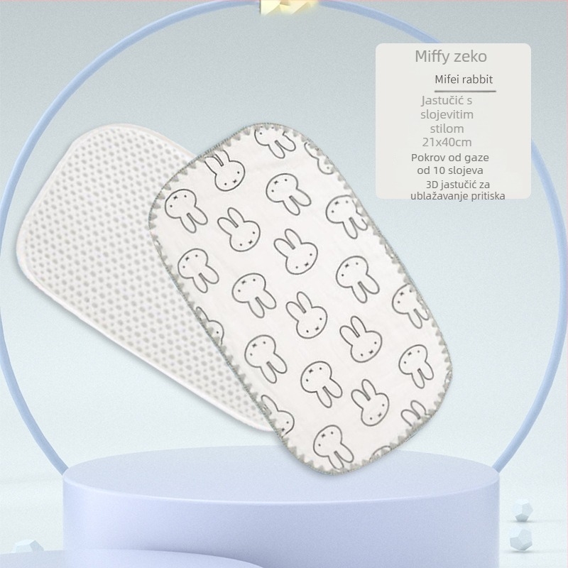 Oblačni jastuk za novorođenčad — Bibione/Bibiwan — 100% pamuk — crtani stil — uzrast 0–1 godina