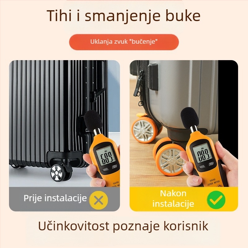 Silikonske kapice za kotače prtljaga – set od 8 kom., tihe, apsorpcija šokova