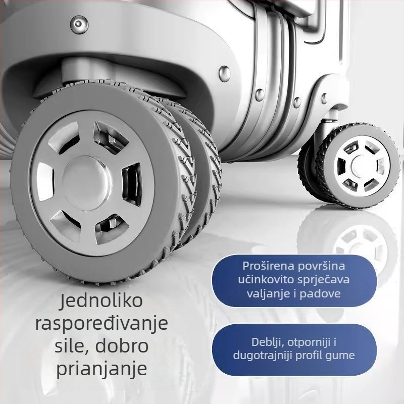 Poklopac kotača prtljage — zaštitni poklopac kotača kufra, zamjena tihog univerzalnog kotača, silikonski prsten dodatak, ABS materijal, proljeće 2025