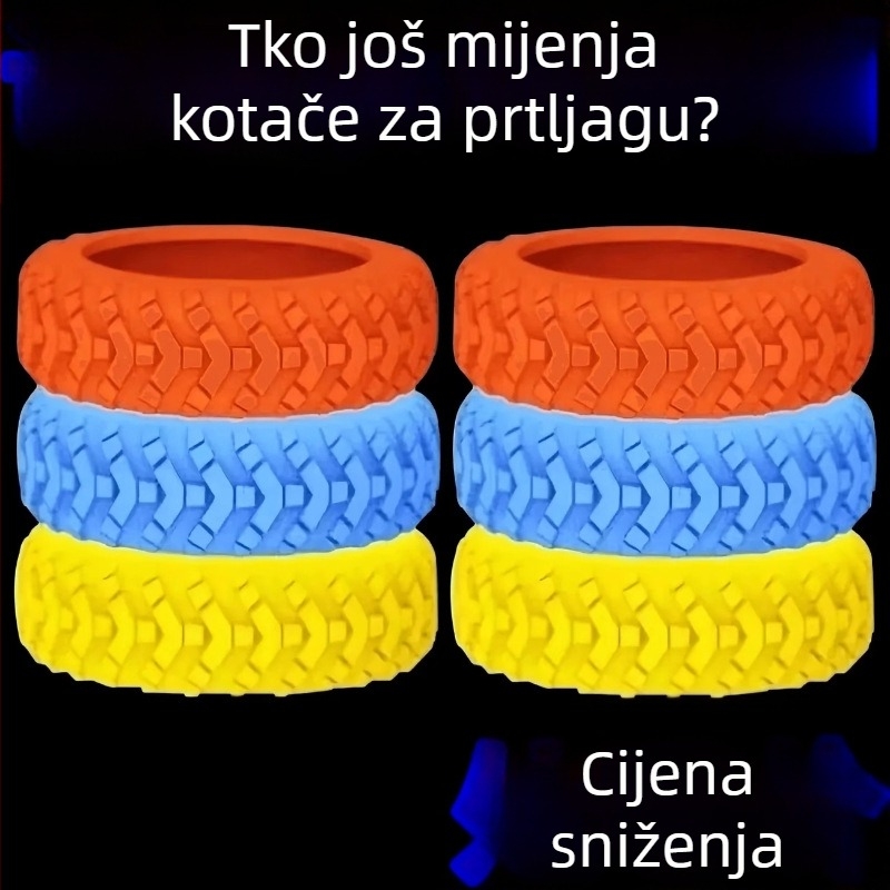 Poklopac kotača prtljage — zaštitni poklopac kotača kufra, zamjena tihog univerzalnog kotača, silikonski prsten dodatak, ABS materijal, proljeće 2025