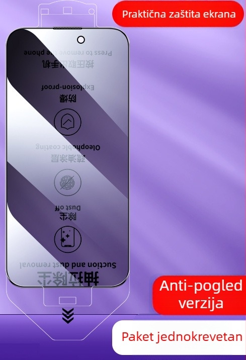 Zaštitno staklo zaslona za iPhone 13 Pro Max, kaljeno staklo, prednja membrana, HD, anti otiska prsta, cijeli zaslon