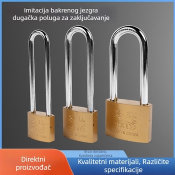 Kućna brava za ormariće s dugim štitom, jezgro od imitacije bakra, moderni minimalistički stil, pogodno za dom i školu