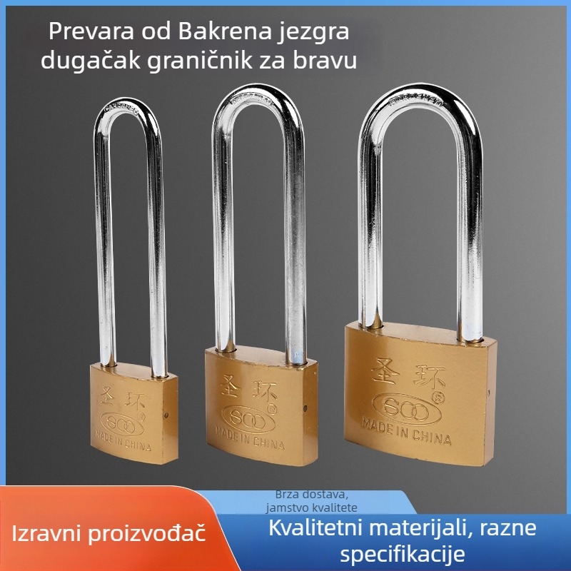 Kućna brava za ormariće s dugim štitom, jezgro od imitacije bakra, moderni minimalistički stil, pogodno za dom i školu